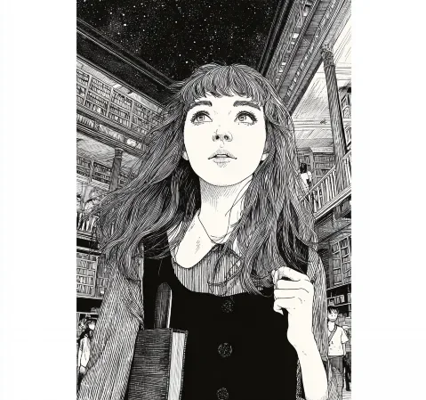 悬疑题材漫画条目封面，雨夜街灯与背影